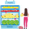 illustrations for supermarket fruit counter