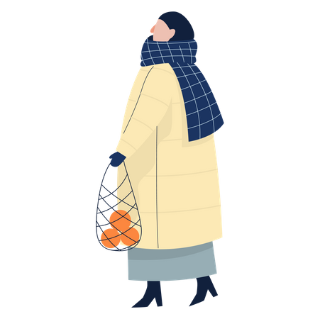 Woman buying fruits  Illustration