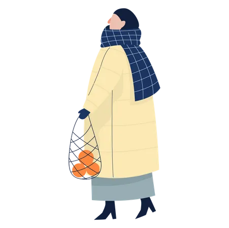 Woman buying fruits  Illustration