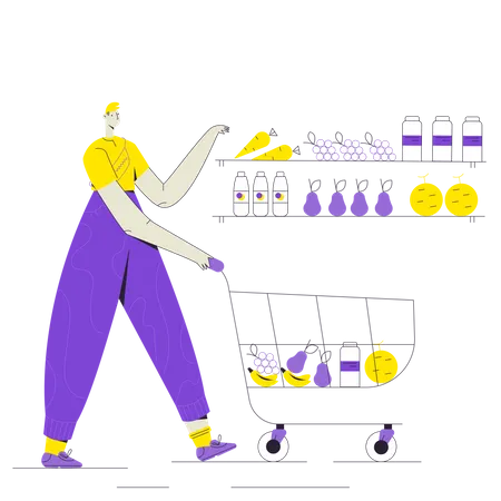 Woman buying grocery  Illustration