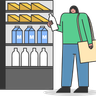 illustration for woman buy milk