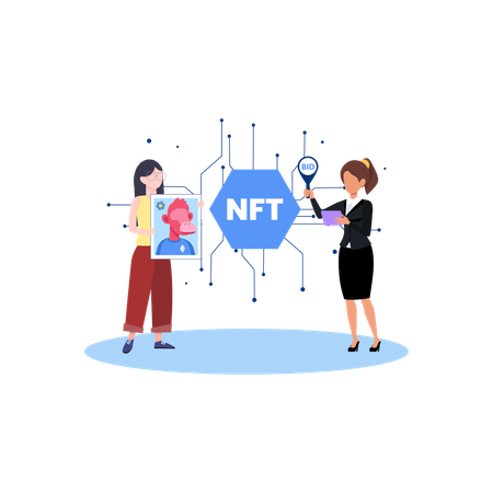 Woman Buying NFT  Illustration