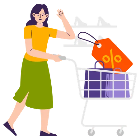 Woman Buying Product for wholesale  Illustration