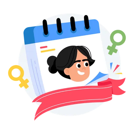 Woman Calendar  Illustration