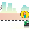 woman call taxi illustration