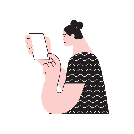 Woman calling by smartphone  Illustration