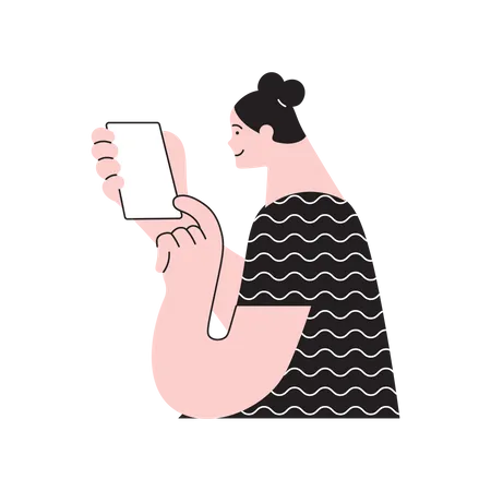 Woman calling by smartphone  Illustration