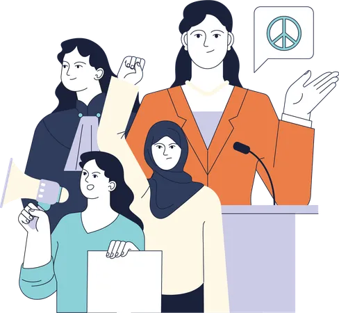 Woman campaign for woman rights  Illustration