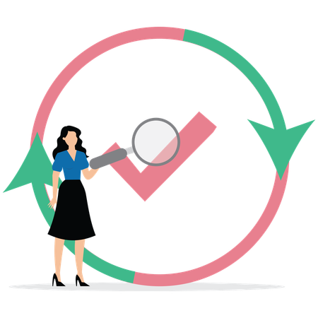 Woman Carefulness in working  Illustration