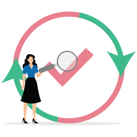 Woman Carefulness in working  Illustration