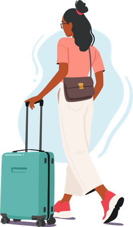 Woman Carrying Luggage  イラスト