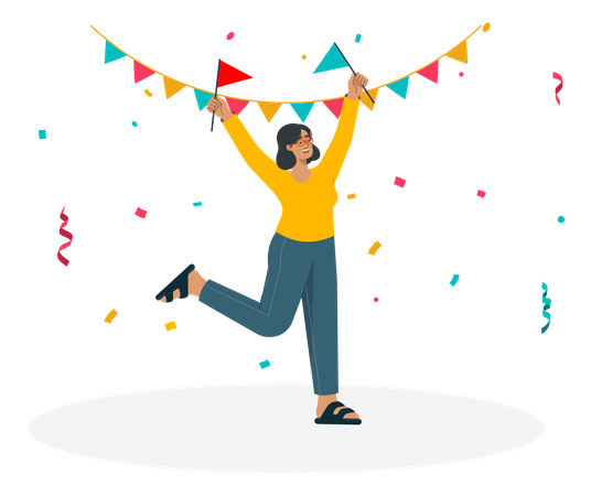 Woman celebrate festival Illustration
