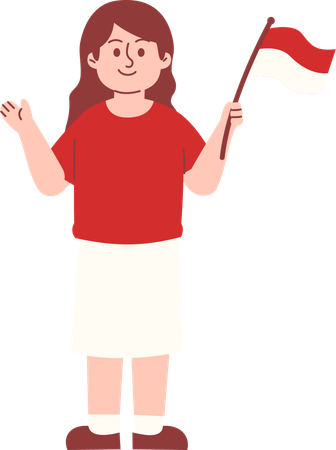 Woman celebrate Indonesia independence day  Illustration