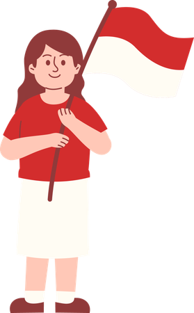 Woman celebrate Indonesia independence day  Illustration