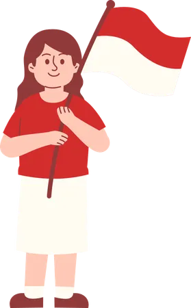 Woman celebrate Indonesia independence day  Illustration