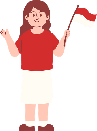 Woman celebrate Indonesia independence day  Illustration