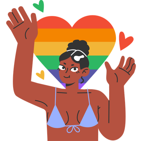 Woman celebrates pride month  Illustration