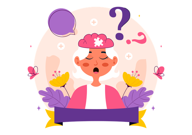 Woman celebrates World Alzheimer's Day  Illustration