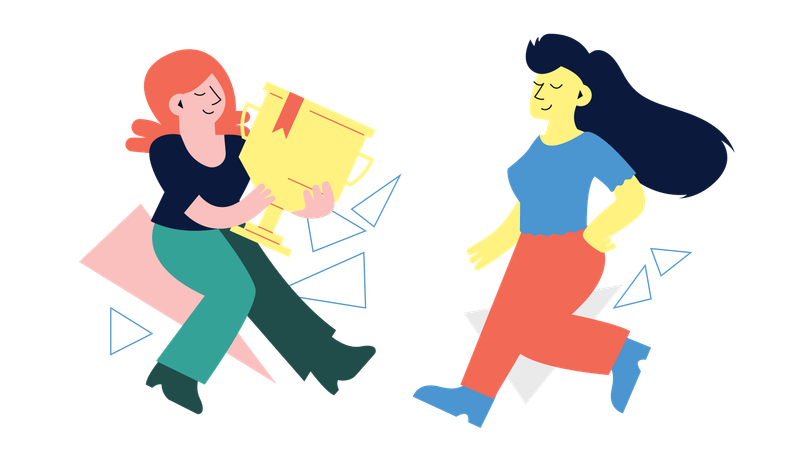 Woman celebrating a victory  Illustration