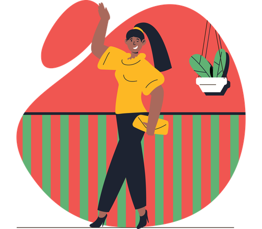 Woman celebrating her birthday  Illustration