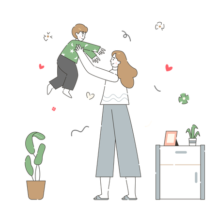 Woman Celebrating Motherhood  Illustration