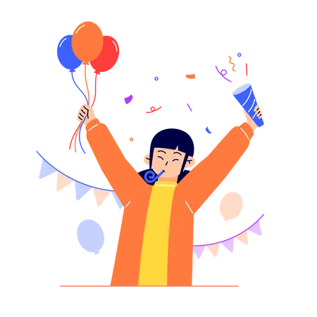 Woman celebrating success  Illustration