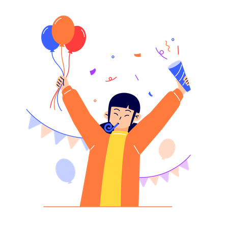 Woman celebrating success  Illustration