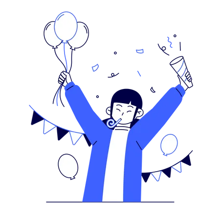 Woman celebrating success  Illustration