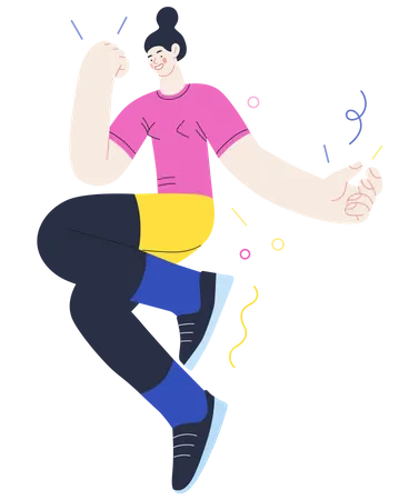 Woman celebrating success  Illustration