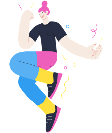 Woman celebrating success  Illustration