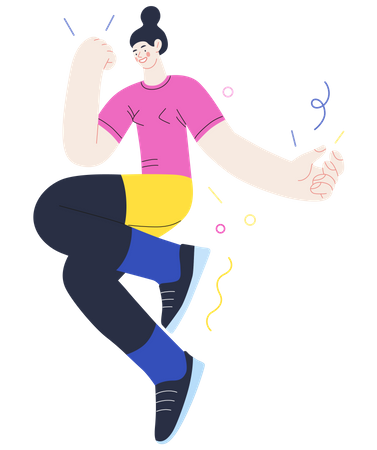 Woman celebrating success  Illustration