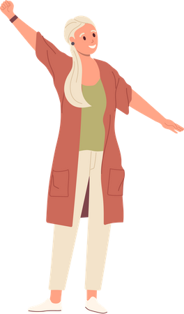 Woman celebrating victory  Illustration