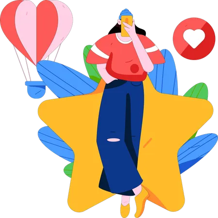 Woman celebrating women's day  Illustration