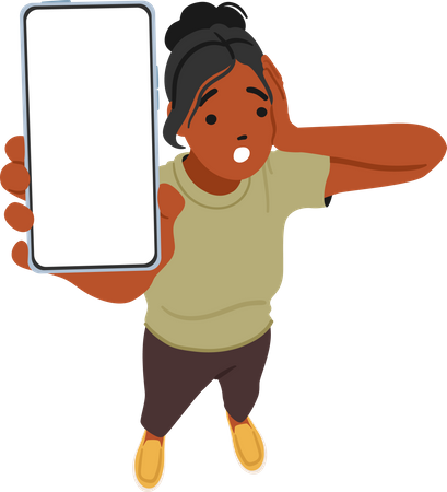 Woman Character Holds Smartphone  일러스트레이션