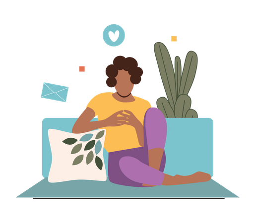 Woman chatting on mobile  Illustration