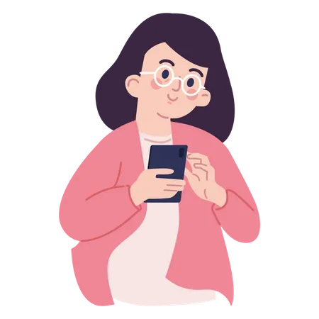 Woman chatting on phone  Illustration