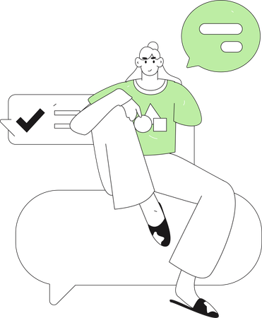 Woman chatting on social media  Illustration