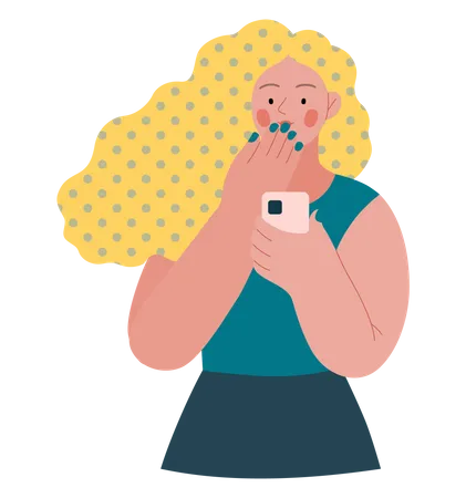 Woman chatting on video call Illustration