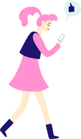 Woman chatting on video call  イラスト