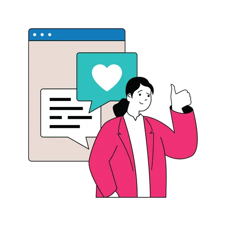 Woman chatting online  Illustration