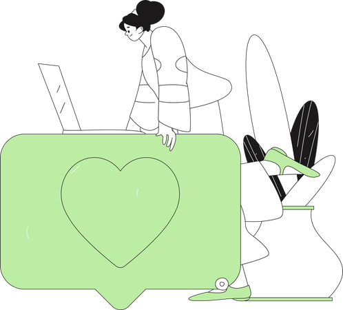 Woman chatting online  Illustration