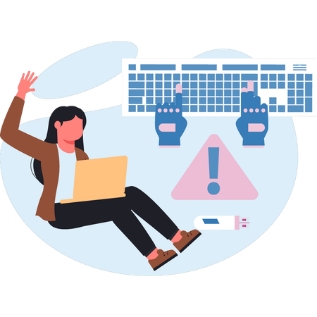 Woman checking business info  Illustration