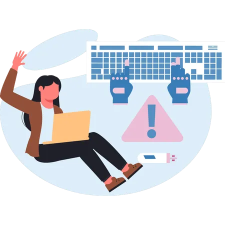 Woman checking business info  Illustration