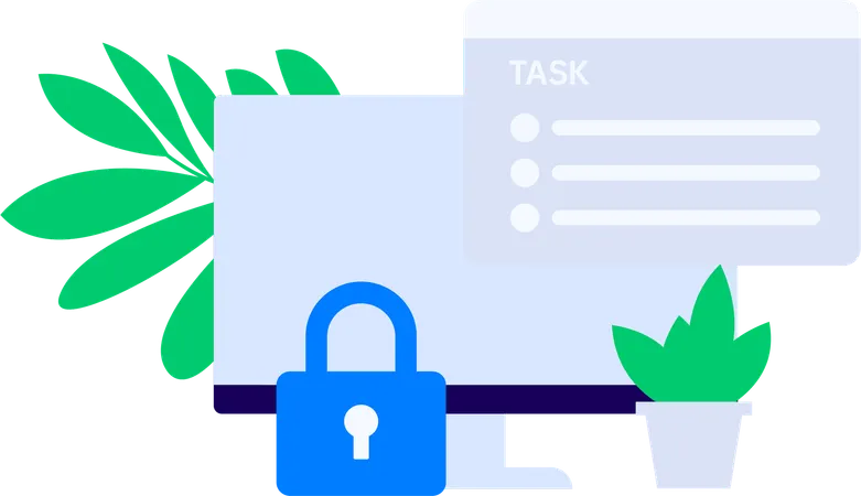 Woman checking mobile security  Illustration