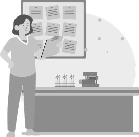 Woman Checking Office Documents  Illustration