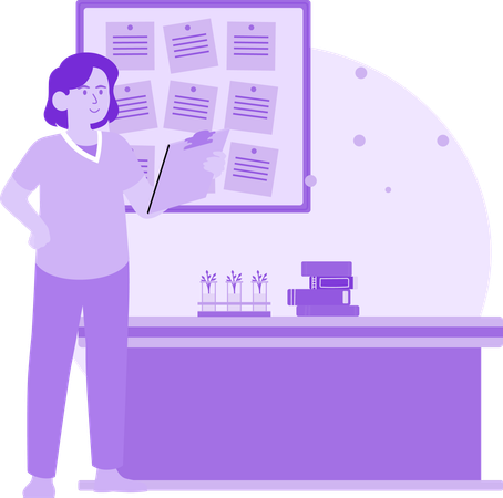 Woman Checking Office Documents  Illustration