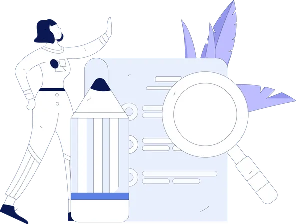 Woman checking task  Illustration