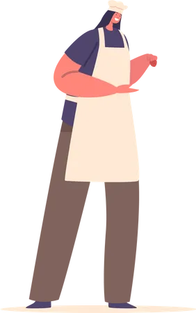 Woman Chef Cooking Delicious Dishes  Illustration