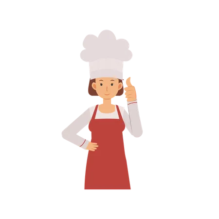 Woman Chef Showing Thumb Up Illustration