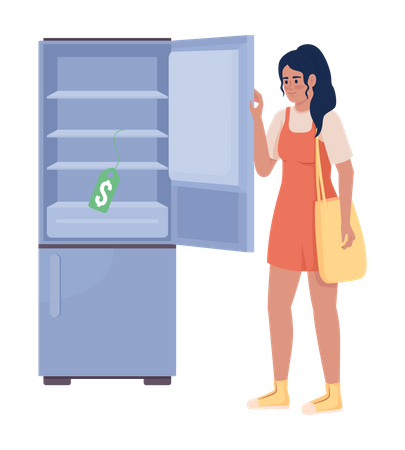 Woman Choose refrigerator  Illustration